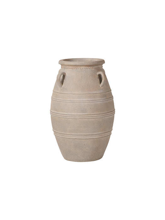 Grey Wash Fibrestone Decorative Vase with Handles