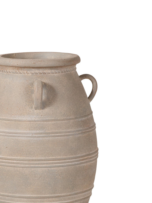 Grey Wash Fibrestone Decorative Vase with Handles