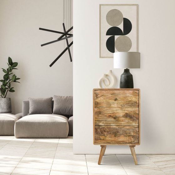 Acre & Artisan Geo Light Mango 3 Drawer Chest (45cm)