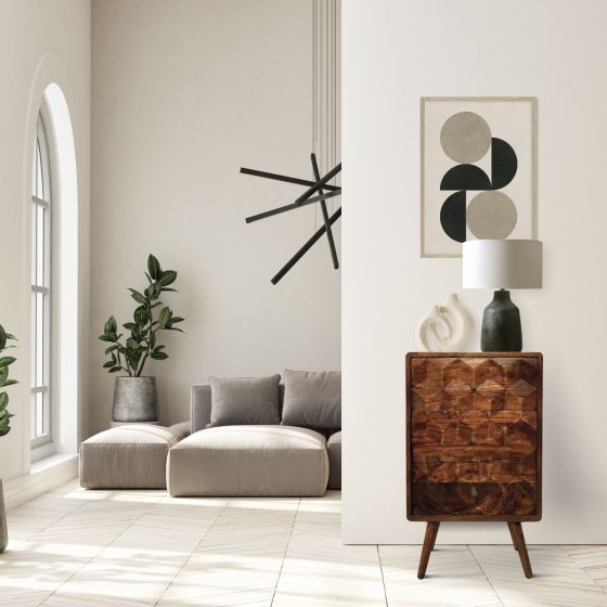 Acre & Artisan Geo Mango Bedside Tables 1 (45cm)