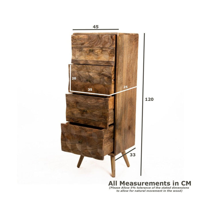Geo Light Mango 45cm Tall Chest - In stock