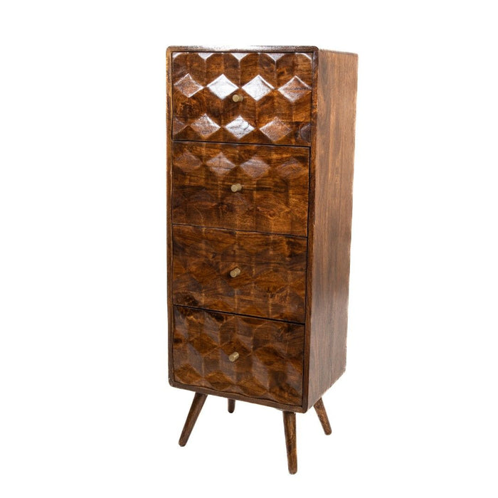 Geo Mango 45cm Tall Chest - In Stock