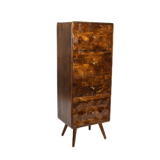 Acre & Artisan Geo Mango Tall Chest 1 (45cm)