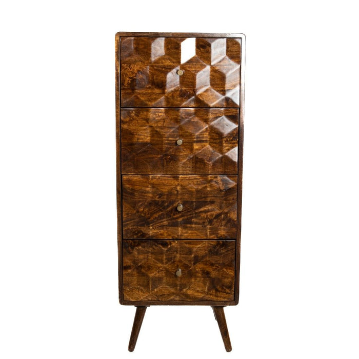 Geo Mango 45cm Tall Chest - In Stock