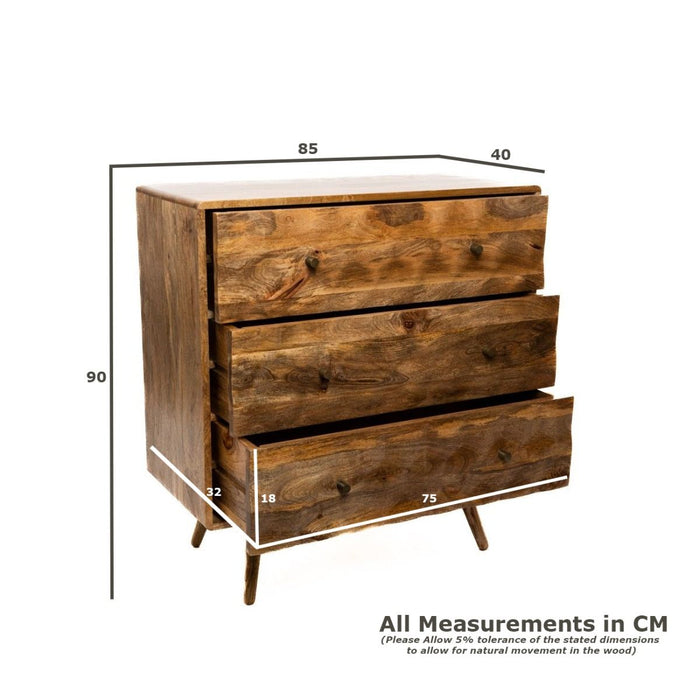 Ex Display Geo Light Mango 85cm Chest of Drawers - One Avaliable