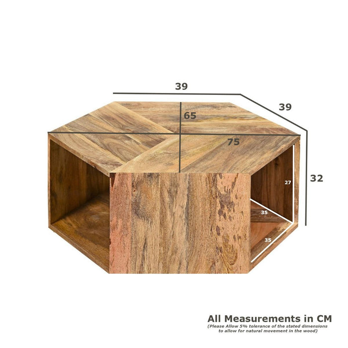 Geo Mango Hexagon Coffee Table - In stock