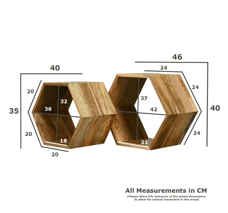 Geo Light Mango Hexagon Nest of Tables - In Stock