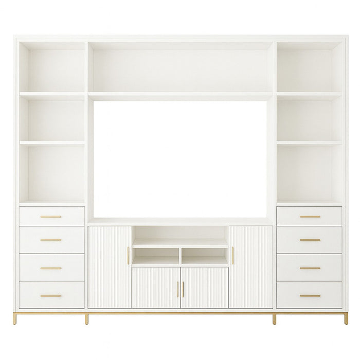 Vico Large White Bookcase with Open Center