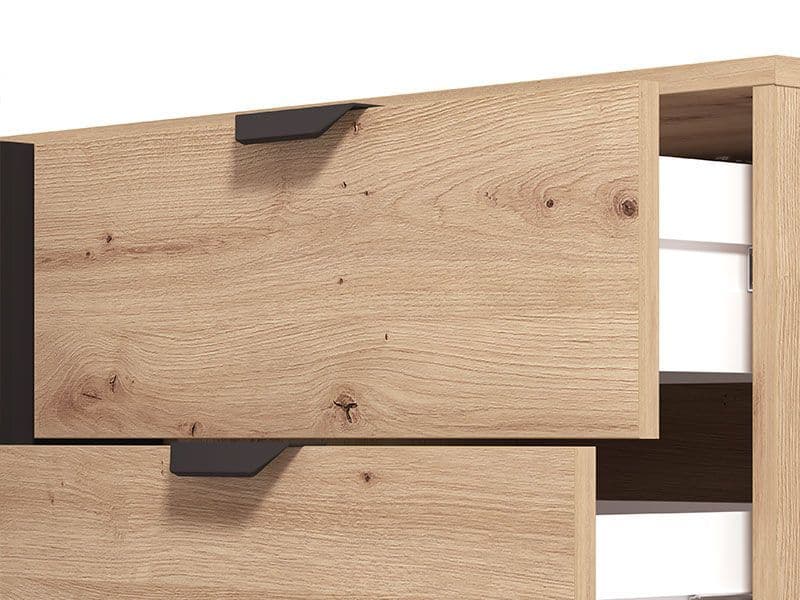 Artisan Oak Effect & Black Sideboard