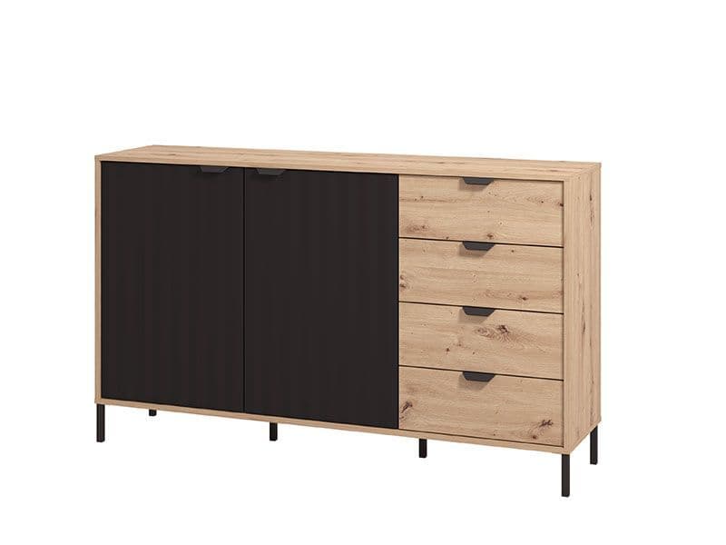 Artisan Oak Effect & Black Sideboard