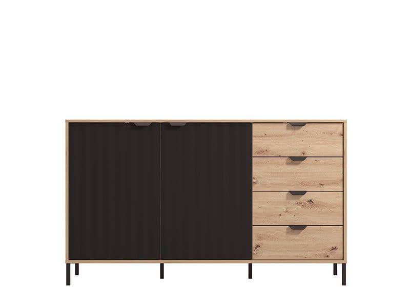 Artisan Oak Effect & Black Sideboard
