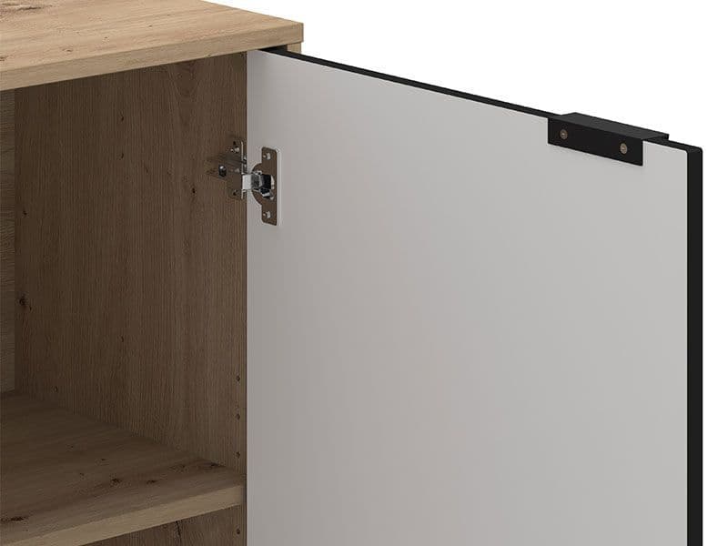 Artisan Oak Effect & Black Small Sideboard