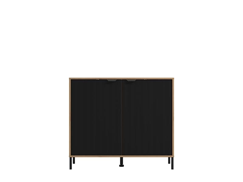Artisan Oak Effect & Black Small Sideboard