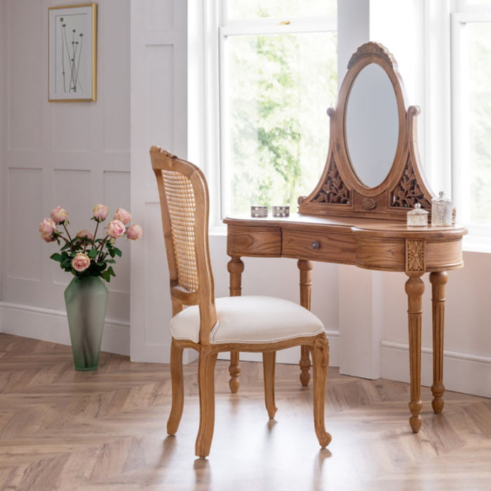 Villeneuve Oak French Dressing Table with Mirror