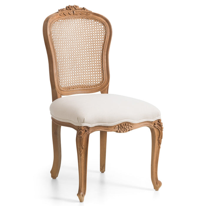 Villeneuve Oak French Rattan Back Dining / Bedroom Chair