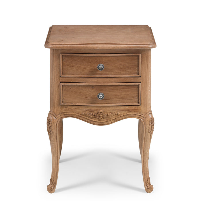 Villeneuve Oak French Bedside Table