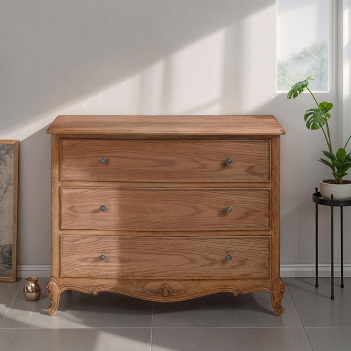 Villeneuve Oak French Style 3 Drawer Chest