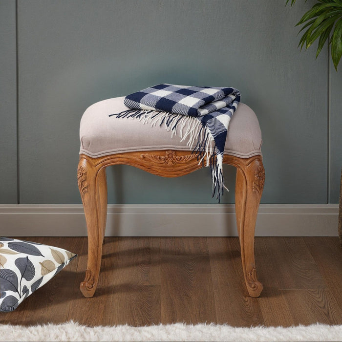 Villeneuve Oak French Style Dressing Table Stool