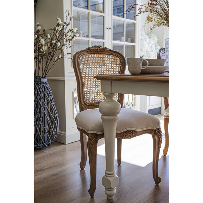 Villeneuve Oak French Rattan Back Dining / Bedroom Chair