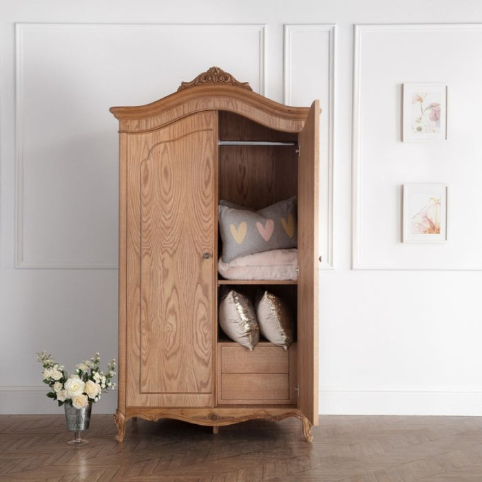 Villeneuve Oak French Style Double Wardrobe