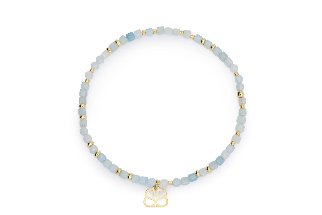Violet Gold & Aquamarine Gemstone Bracelet