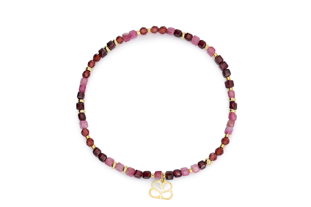 Violet Gold & Garnet Mix Gemstone Bracelet