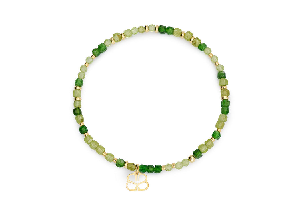 Violet Gold & Peridot Bead Bracelet
