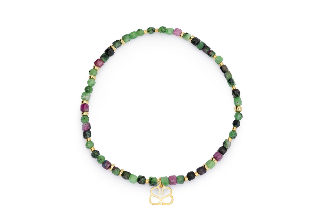 Coiba Gold & Ruby Zoisite Bracelet Stack