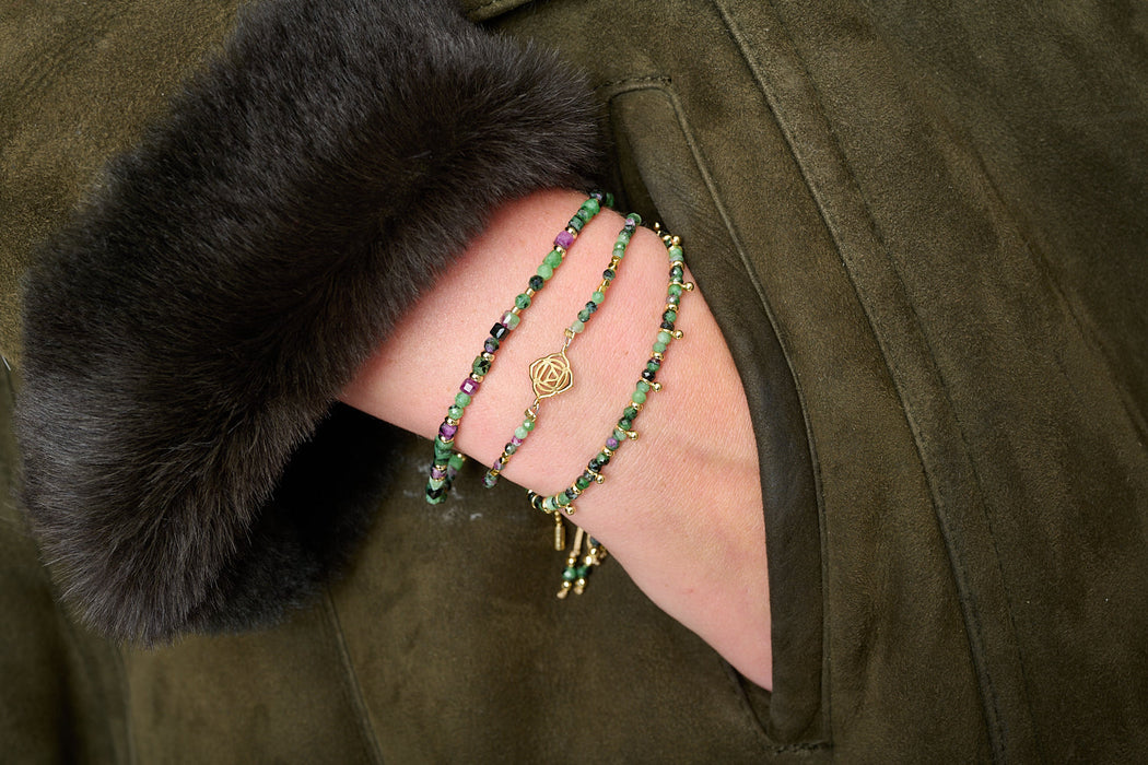 Violet Gold & Ruby Zoisite Gemstone Bracelet