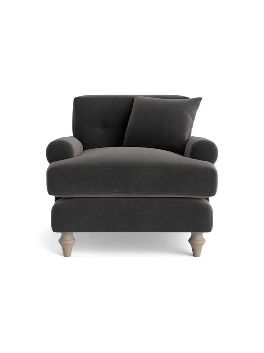 Visby Armchair â€“ Charcoal Velvet