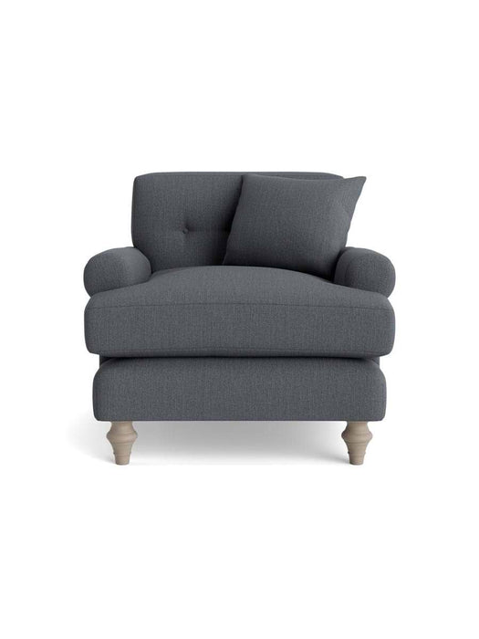 Visby Armchair â€“ Slate Blue Herringbone