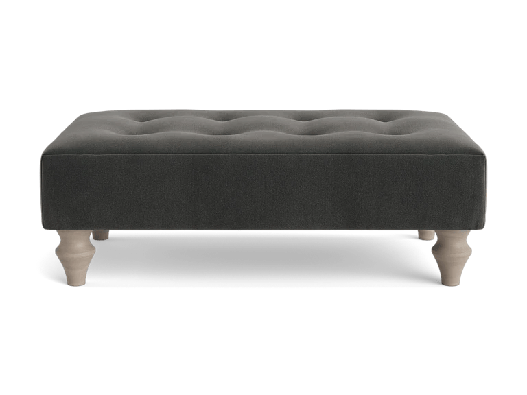 Visby Ottoman â€“ Charcoal Velvet