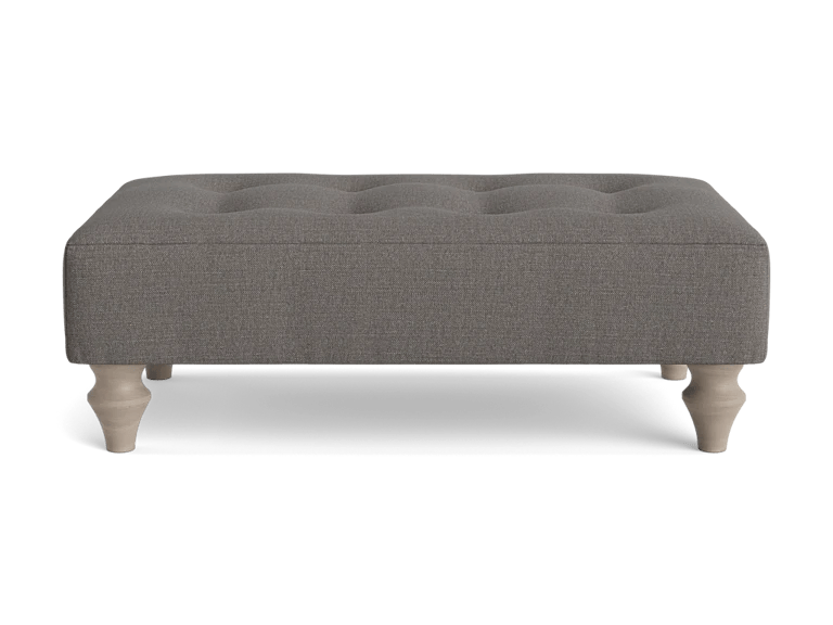 Visby Ottoman Steel Cotton Linen