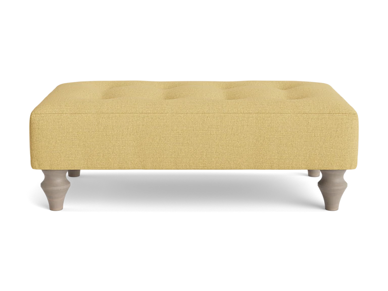 Visby Ottoman â€“ Ochre Cotton Linen
