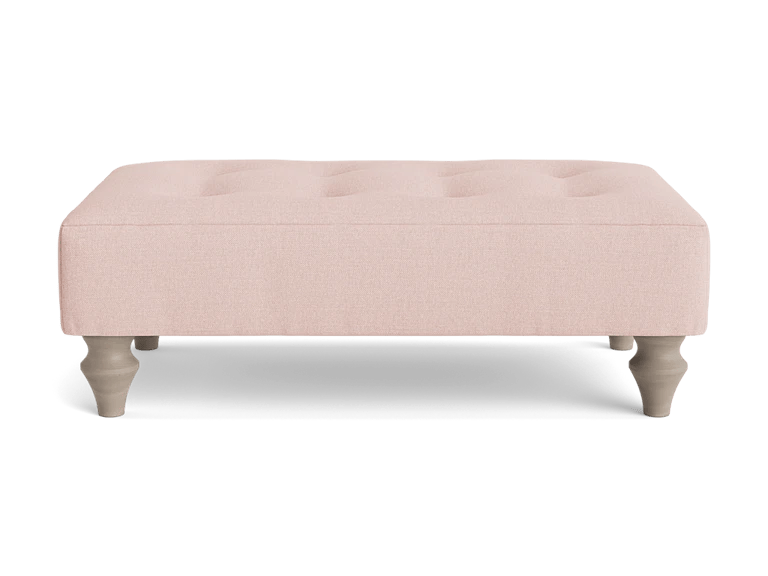 Visby Ottoman â€“ Soft Rose Cotton Linen