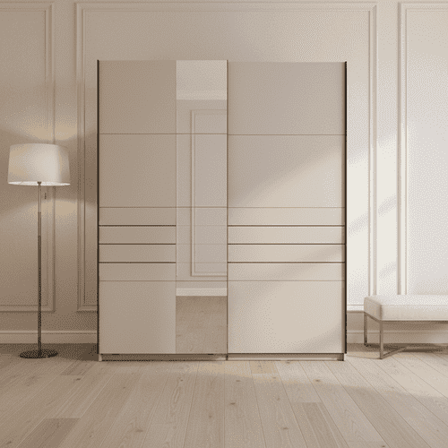 Weyma 150cm Cashmere Sliding Door Wardrobe - 11014744