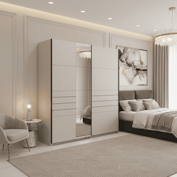 Weyma 200cm Cashmere Sliding Door Wardrobe