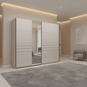 Amos Mann 245cm Cashmere Sliding Door Wardrobe