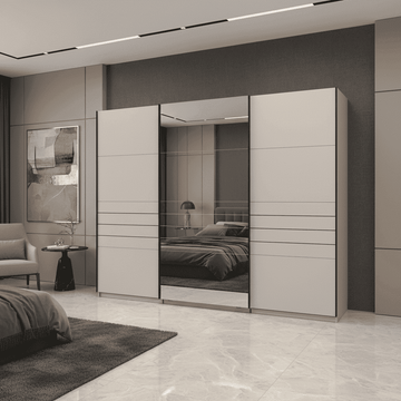 Amos Mann 270cm Cashmere Sliding Door Wardrobe