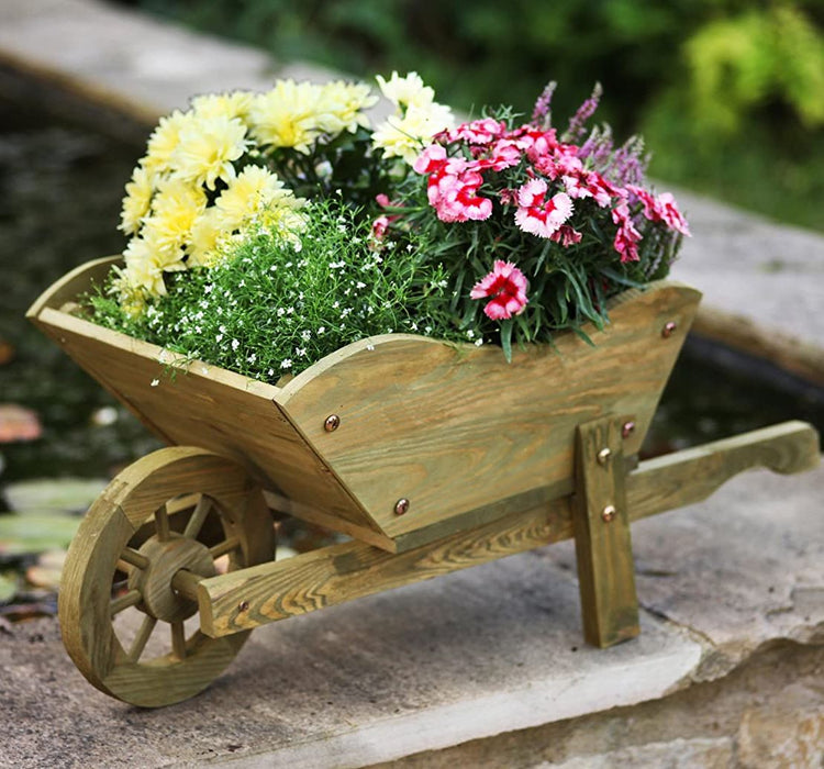 The Vintage Timber Wheelbarrow Planter