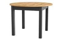 Amos Mann Black And Oak Effect Round Extending Dining Table - SZY