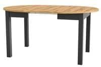 Black & Oak Effect Round Extending Dining Table - SZY-INDS2