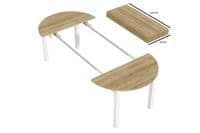 White & Oak Effect Round Extending Dining Table - SZY-INDS2OAK