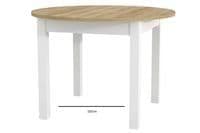 White & Oak Effect Round Extending Dining Table - SZY-INDS2OAK