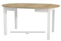 White & Oak Effect Round Extending Dining Table - SZY-INDS2OAK