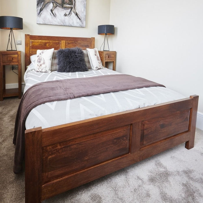 Dakota Mango Wood Bed Frame 3 Sizes - In Stock