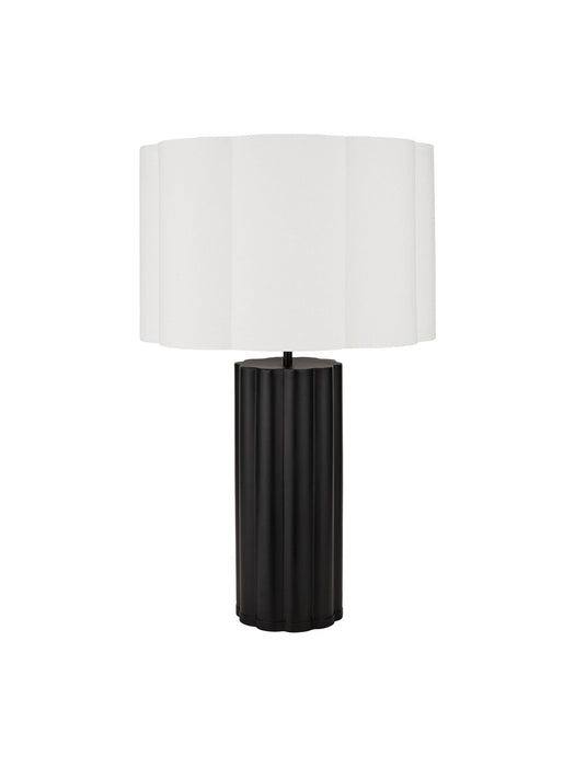 Dion Black Metal Scalloped Table Lamp Base