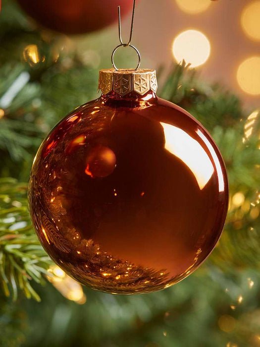 Glass Bauble Selection Box - Cinnamon