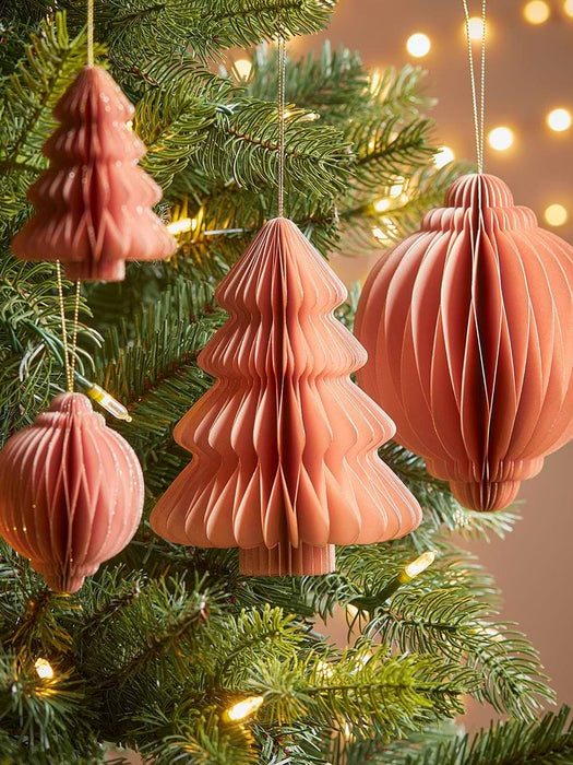 Four Honeycomb Paper Drops - Dusky Blush
