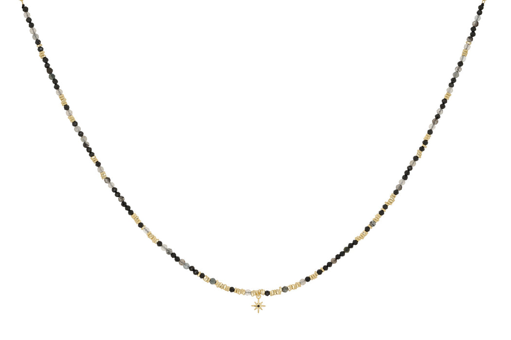 Yolanda Gold & Black Rutilated Quartz Necklace